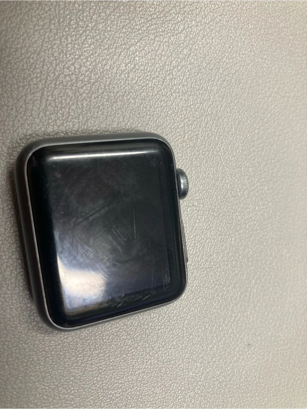 Apple Watch series 1 38mm s/m adjustable band black aluminum case Ion-X glass